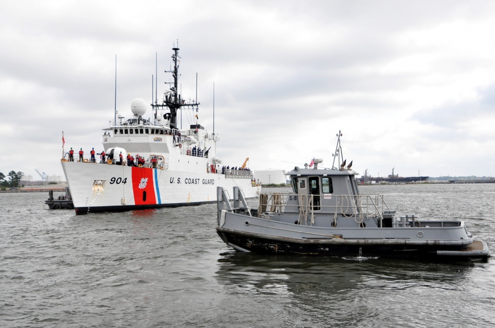USCGC Northland (WMEC-904) returning from patrol last week. These 270-footers were a compromise design in the 1980s that replaced the old 327-foot WWII Treasury class cutters and others. They are the last in the U.S. fleet to mount the Mk75 76mm gun