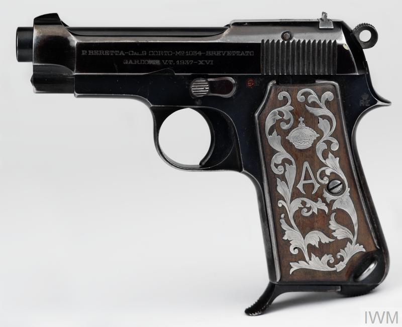 Beretta decorated with the monogram of the Duke of Aosta M1934 IWM